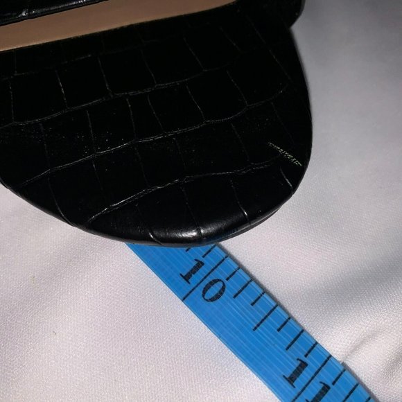 Crocodile Vegan Leather Ankle Strap Block Heels Sandals Black Size 9 George - Picture 11 of 12